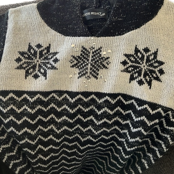 Sweater Project Kids Black  and White Snowflake Sweater Dress - Picture 3 of 4